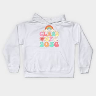 Class Of 2036 Groovy Retro Kids Hoodie